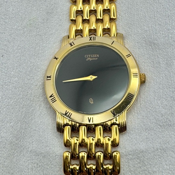 Citizen Other - Men’s Citizen Elegance Vintage Gold-Tone Watch with Black Dial
